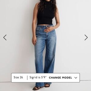 Madewell Curvy Super-Wide Leg Jean in Fannin Wash Size 32